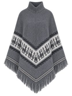 Alpaca Wool Grey Poncho