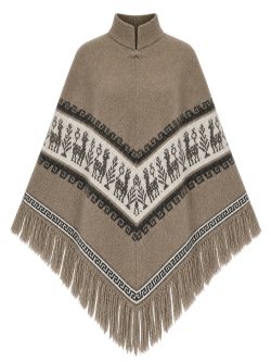 Alpaca Wool Camel Poncho
