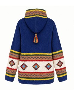 Hand-Knitted Alpaca Wool Goblin Women Hooded Cardigan Andes Luxe
