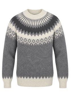 Hand-Knitted Alpaca Wool Grey Highland Men Sweater