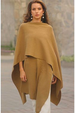 Camel Alpaca and Merino Wool Wrap