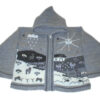 Hand knitted Wool Hooded Grey Child Cardigan