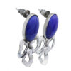 Sterling Silver and Lapis Lazuli Petals Hanging Earrings