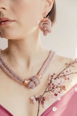 Celina Copper Mesh Necklace