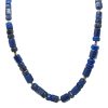 Barrel-Shaped Lapis Lazuli Beaded Necklace with Yellow 14K Gold Spacers