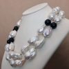 Double Strand Baroque Pearl Black and Onyx Necklace