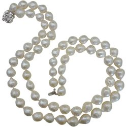 Double Strand White Kasumi Pearl Necklace