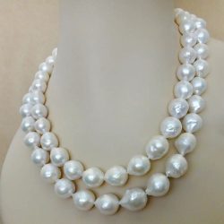 Double Strand White Kasumi Pearl Necklace