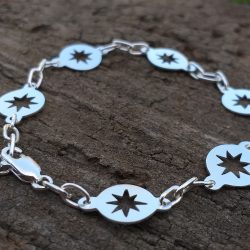 Sterling Silver Link Bracelet with 6 Medallions Trarikü Gñelfe