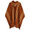 Terracotta Alpaca Inca Design Hooded Poncho