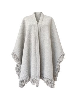 Alpaca Wool Light Grey Solid Cape