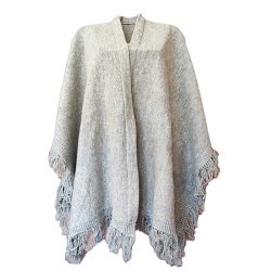 Alpaca Wool Light Grey Solid Cape