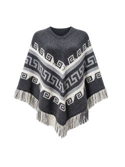 Alpaca Wool Grey Greco Poncho