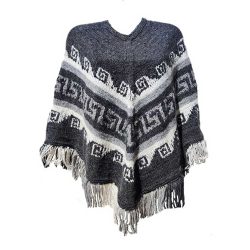 Alpaca Wool Grey Greco Poncho