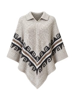 Alpaca Wool Oatmeal Greco Poncho