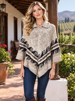 Alpaca Wool Oatmeal Greco Poncho