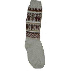 Winter White Andean Long Alpaca Socks