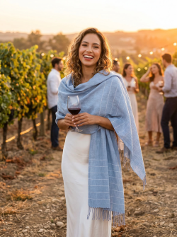 Zabila Baby Alpaca and Linen Stole Andes Luxe