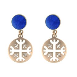 Freya Copper and Lapis Lazuli Symbol Earrings Andes Luxe