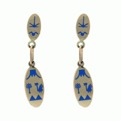 Naya Enamelled Copper and Lapis Lazuli Symbol Earrings Andes Luxe