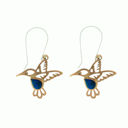 Aurelia Hummingbird Copper and Lapis Lazuli Earrings Andes Luxe