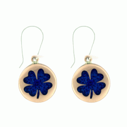 Felicia Copper and Lapis Lazuli Clover Earrings Andes Luxe