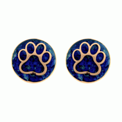 Alma Copper and Lapis Lazuli Paw Print Earrings Andes Luxe
