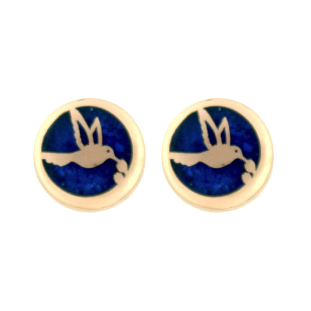 Iris Copper and Lapis Lazuli Hummingbird Earrings Andes Luxe Iris Copper and Lapis Lazuli Hummingbird Earrings