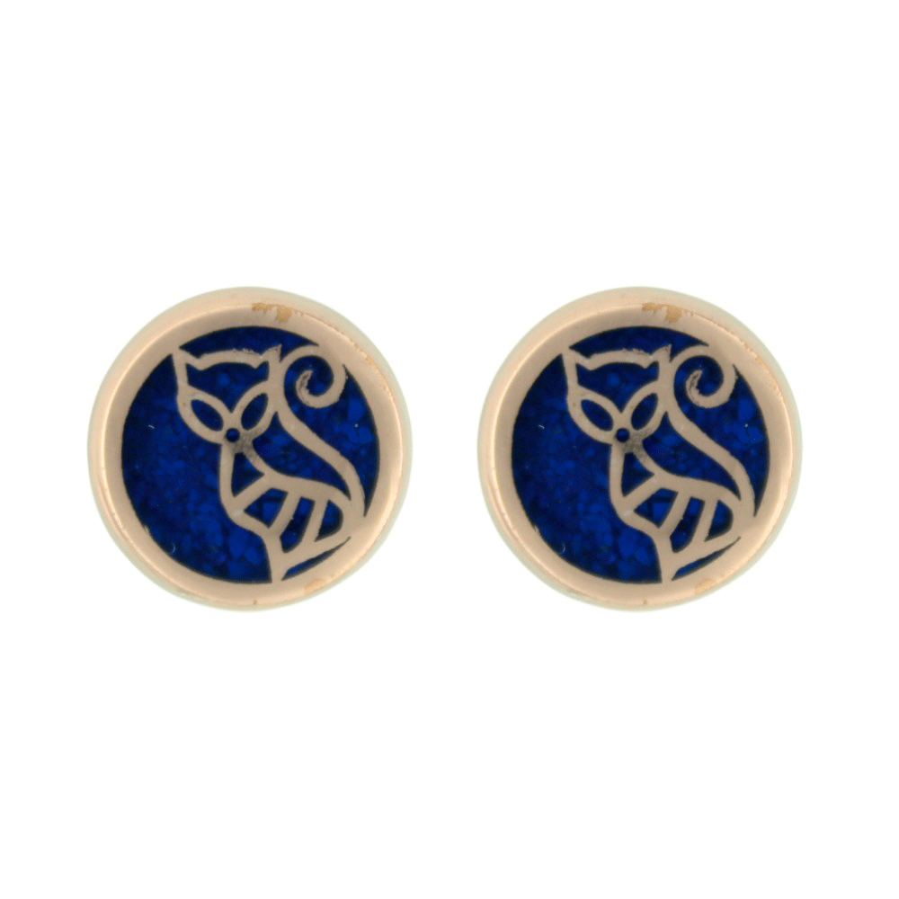 Artemisa Copper and Lapis Lazuli Cat Earrings Andes Luxe Artemisa Copper and Lapis Lazuli Cat Earrings