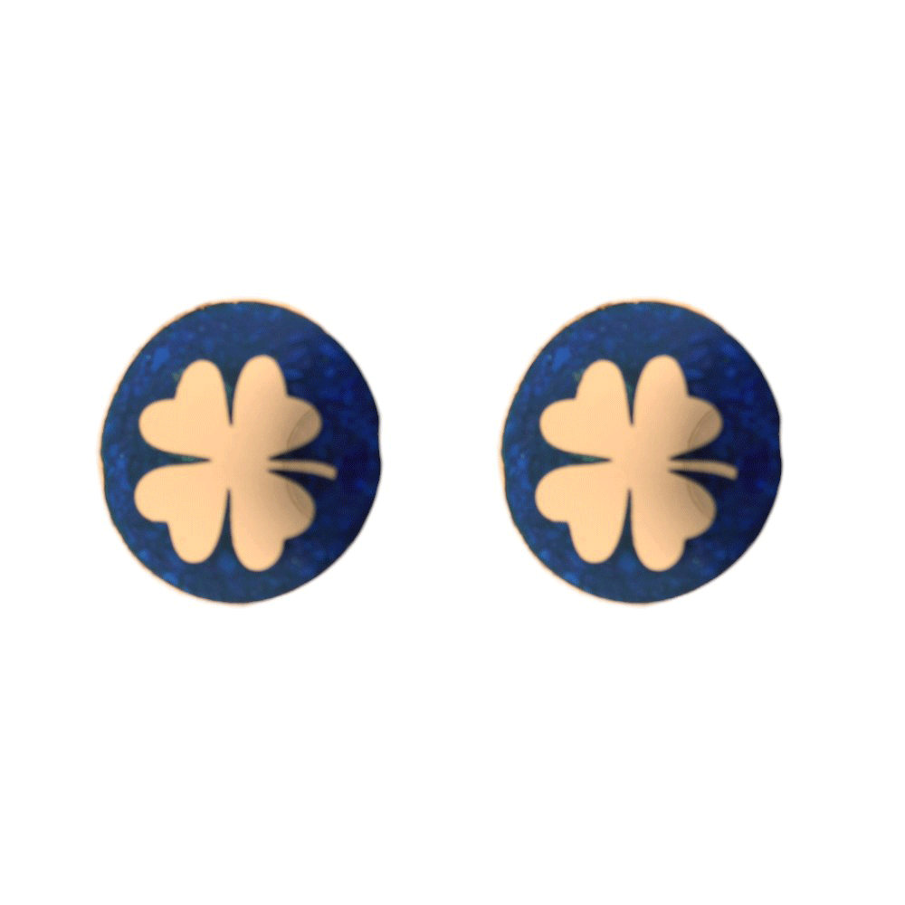 Beatrice Copper and Lapis Lazuli Four-Leaf Clover Earrings Andes Luxe Beatrice Copper and Lapis Lazuli Four-Leaf Clover Earrings