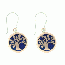 Aveline Copper and Lapis Lazuli Tree of Life Earrings
