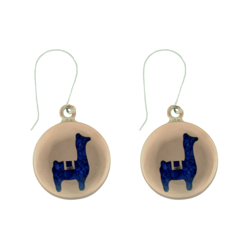 Killa Copper and Lapis Lazuli Llama Earrings Andes Luxe Killa Copper and Lapis Lazuli Llama Earrings