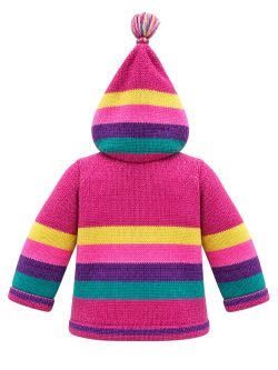 Hand-Knitted Wool Hooded Fuchsia Child Cardigan Andes Luxe Hand-Knitted Wool Hooded Fuchsia Child Cardigan Andes Luxe