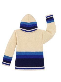 Hand-Knitted Wool Hooded Cream Child Cardigan Andes Luxe