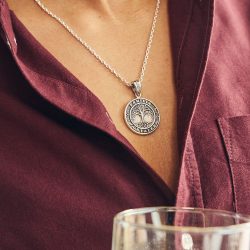Adan Men's Sterling Silver Tree of Life Necklace