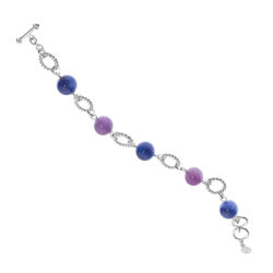 Alcalá Sterling Silver, Amethyst and Sodalite Bracelet Andes Luxe Alcalá Sterling Silver, Amethyst and Sodalite Bracelet