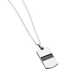 Alessandro Men's Sterling Silver Plate Necklace