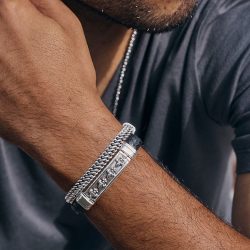 Alexis Men’s Braided Sterling Silver Bracelet Andes Luxe Alexis Men's Braided Sterling Silver Bracelet