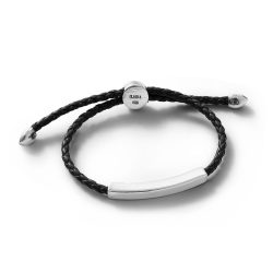 Alisios Men’s Black Leather and Sterling Silver Bracelet Andes Luxe Alisios Men's Black Leather and Sterling Silver Bracelet