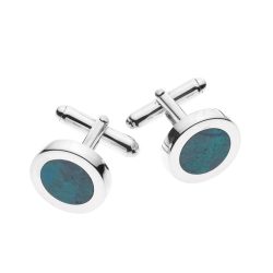 Amazonas Sterling Silver and Chrysocolla Cufflinks