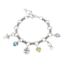 Amor Sterling Silver Six-Charm Bracelet