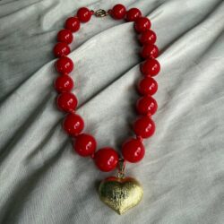 Amore Mio Red Bead Heart Necklace