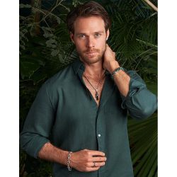 Anaconda Men’s Sterling Silver and Obsidian Necklace Andes Luxe Anaconda Men's Sterling Silver and Obsidian Necklace