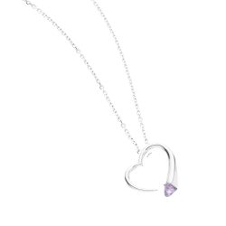 Anika Sterling Silver and Amethyst Heart Necklace Andes Luxe Anika Sterling Silver and Amethyst Heart Necklace