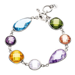 Arcoíris Sterling Silver and Crystal Bracelet