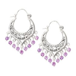 Aura Sterling Silver and Amethyst Earrings Andes Luxe