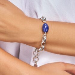 Azulejo Sterling Silver and Sodalite Chain Bracelet