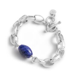 Azulejo Sterling Silver and Sodalite Chain Bracelet