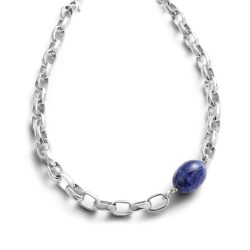 Azulejo Sterling Silver and Sodalite Necklace Andes Luxe Azulejo Sterling Silver and Sodalite Necklace
