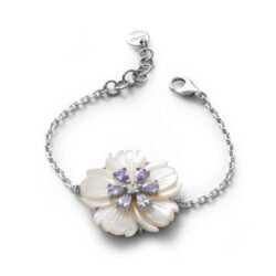 Bachata Sterling Silver and Mother-of-Pearl Flower Bracelet